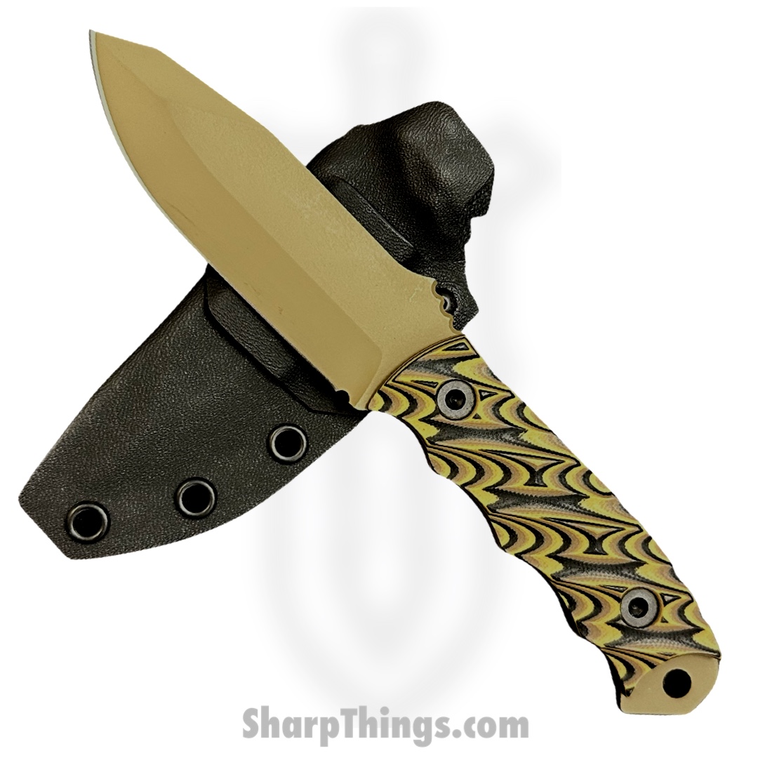 05fddfb9-fed1-4e99-90e8-46ea1207565c_HFBDISJRFDE_12.jpg Half Face Blades - HFBDISJRFDE - Disaster Jr - Fixed Blade Knife - CPMV3 Coated Clip Point - G10 - Tan/Black - Image 1