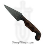 Stroup Knives - B5-W - Bravo 5 - Fixed Blade Knife - 1095 HC Acid Wash Wharncliffe - Rosewood - Brown