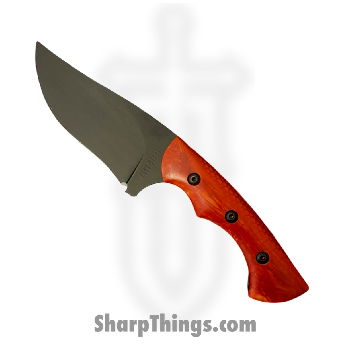 062f2a4f-2d6f-47ce-8292-a9c50c3f7ff7_CaveHunt3_1.jpg Cave Blades - CaveHunt3 - Hunter - Fixed Blade Knife - 154CM Coated Drop Point - Dragon Scale G10 - Red - Image 1