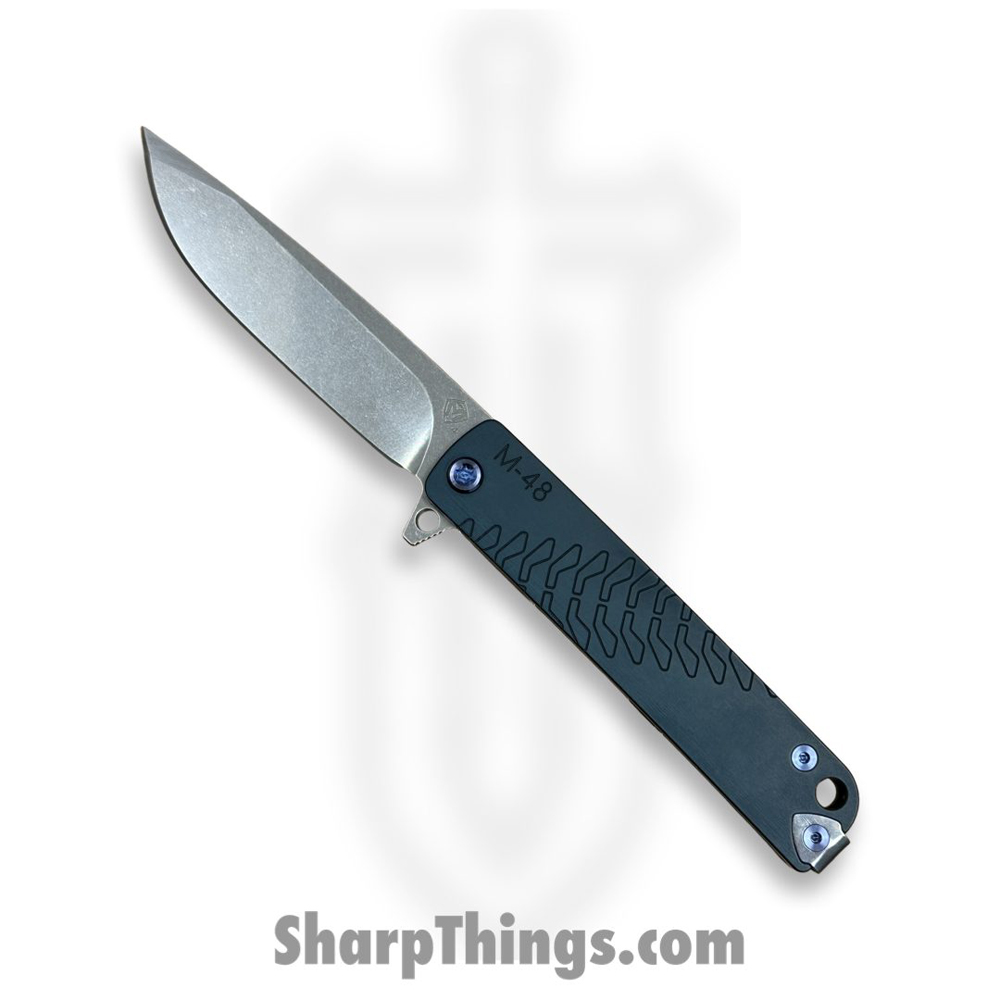 0634b8a3-0901-4067-baf8-da061141809c_MK2124TQ-44TM-T2C2-Q4_1.jpg Medford Knife and Tool - MK2124TQ-44TM-T2C2-Q4 - M-48 - Folding Knife - S45VN Tumbled Drop Point - Aluminum - Blue - Image 1