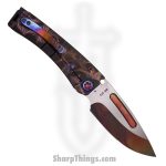 Medford Knife - MK045SSVD-30PV-TFCF-BP - Marauder-H Vulcan/Satin Drop Point - S35VN - PVD - Birds of Paradise