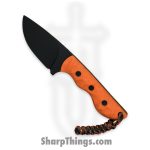 Cave Blades - CBSamDP1023f - Samaritan - Fixed Blade Knife - 154CM Coated Drop Point - G10 - Orange Black