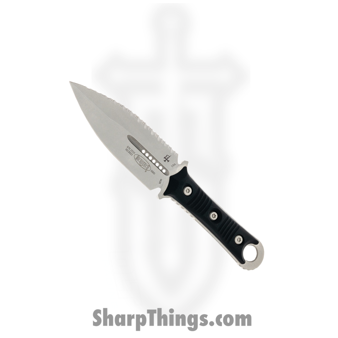 06d32438-0609-4127-b4c6-24cf024ccfe4_201-12_1.png Microtech - 201-12 - SBD Borka Blades - Folding Knife - M390 Stonewash Dagger - G10 - Black - Image 1