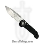 Microtech - 1136-11 - L.U.D.T. Gen III - Automatic Knife - M390MK Stonewash Tanto Serrated - 6061-T6 Aluminum with Grip Tape Inlay - Black