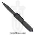 Microtech - 122-16CFS - Ultratech Signature Series - OTF Auto - Damascus Damascus Dagger - Carbon Fiber - Black
