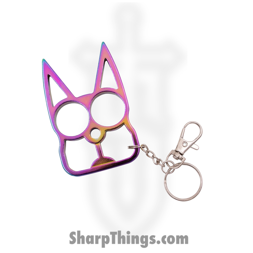 07a3a037-49e4-4b88-8f06-840e83f7af3e_CT-009-RB_1.jpg VOC - CT-009-RB - Cat Public Safety Keychain - Stainless Steel - Rainbow - Image 1