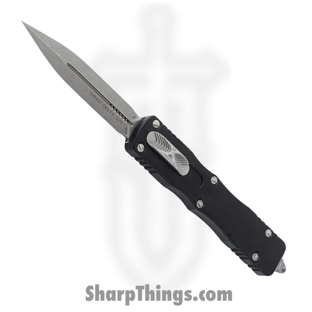 07d3dbff-5c53-42c2-8712-4f463ef4bbb0_227-10AP_1.jpg Microtech - 227-10AP - Dirac Delta - OTF Auto - Elmax Apocalyptic Dagger - 6061-T6 Aluminum - Black - Image 1