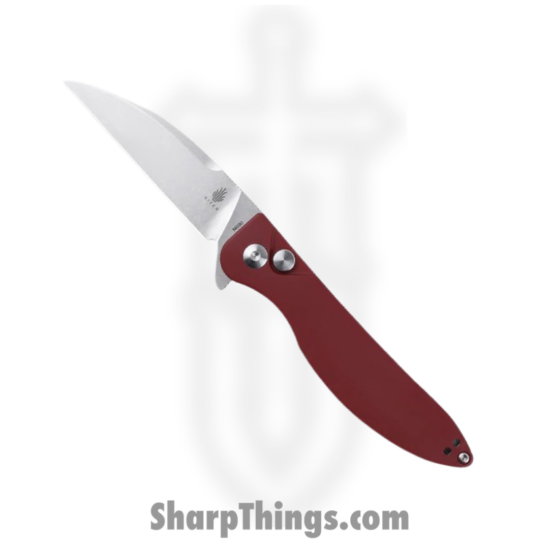 08454075-a09f-4cb4-af00-0d10b7e55a81_KIV3566N4_1.jpg Kizer Cutlery - KIV3566N4 - Sway Back - Folding Knife - N690 Stonewash Wharncliffe - Micarta - Red - Image 1