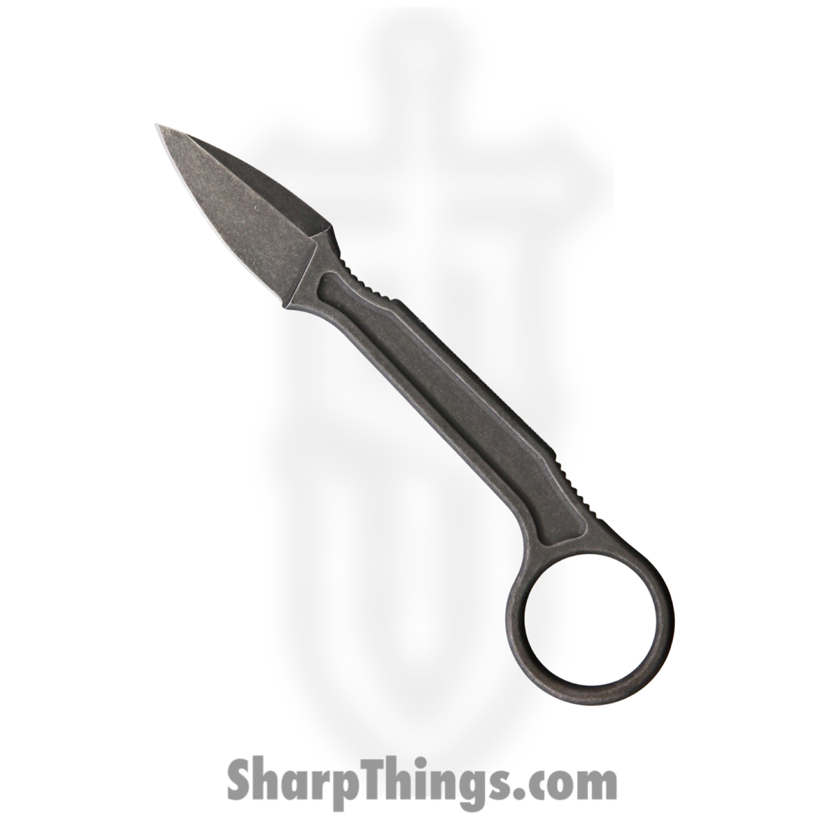 0879f9b0-a26f-4a8a-b523-c76fd2bd6ea0_BAS223_1.jpg Bastinelli Creations - BAS223 - SPADE - Fixed Blade Knife - N690 Stonewash Spear Point - Skeletonized - Black - Image 1