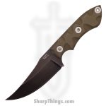 T.Kell Knives - WrtHgODGG - Warthog - Fixed Blade Knife - 80crv2 Nickle Boron Coated Trailing Point - G10 - OD Green