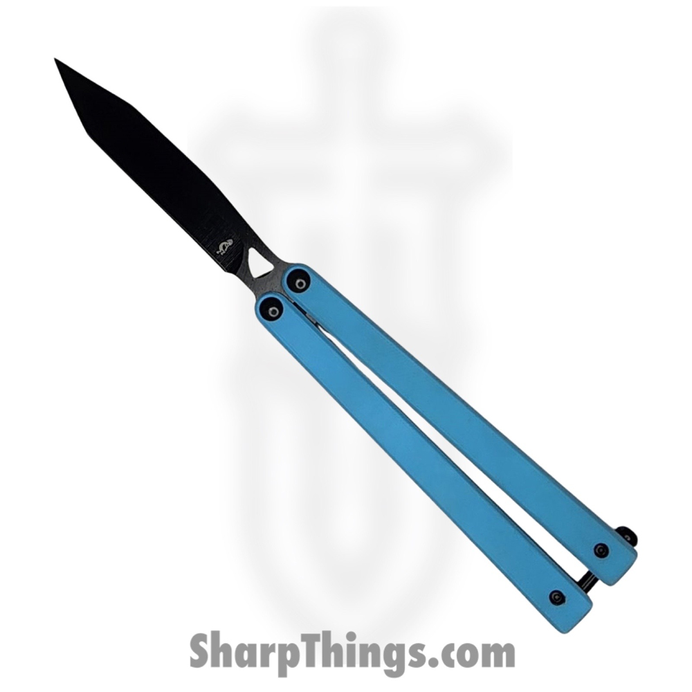 08f33257-06a9-465d-86ef-e978c43c6325_BK149_1.jpg VOC - BK149 - Butterfly Knife - Balisong - 440 SS Coated Tanto - G10 - Blue - Image 1
