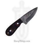 TEB - TEB-0006 - 3" Fixed Blade - Fixed Blade Knife - Damascus - Micarta - Black Green