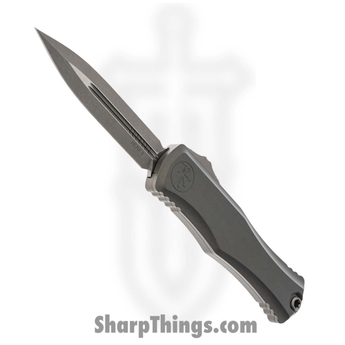 090e54e5-18a4-4bf9-8d18-ee76ee76ddba_1702-10APNC_1.jpg Microtech - 1702-10APNC - Hera II - OTF Auto - Apocalyptic Bayonet - Natural Clear Aluminum - Gray - Image 1