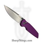 ProTech - INT105-Purple - TR-3 Integrity - Folding Knife - S35VN Stonewash Drop Point - Aluminum - Purple