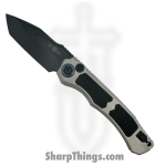 Heretic Knives - H100-8A-BLZ - Wraith V4 - Automatic Knife - CPM MagnaCut Battleworn Tanto - Aluminum - Battleworn Black Blizzard