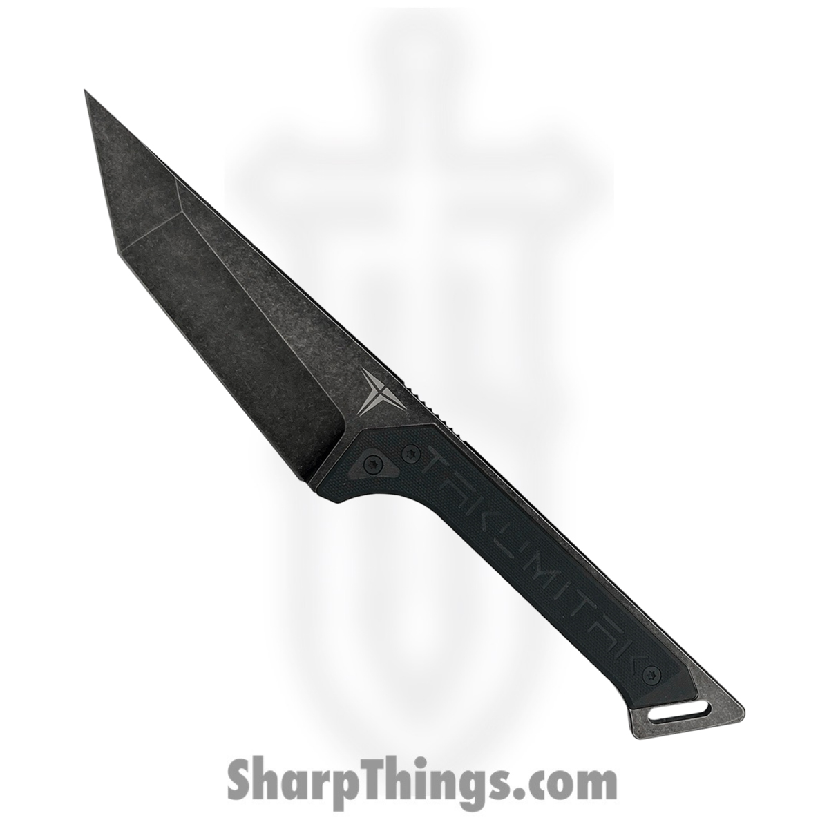 09aa92bc-2881-47db-87a6-fd7596192464_TKF215SW_1.jpg Takumitak - TKF215SW - Charge - Fixed Blade Knife - D2 Stonewash Tanto - G10 - Black - Image 1