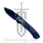 Heretic Knives - H000-6A-PUCF - Wraith - Automatic Knife - Elmax Coated Clip Point - 6061-T6 Aluminum/Fat Carbon Fiber - Black/Purple