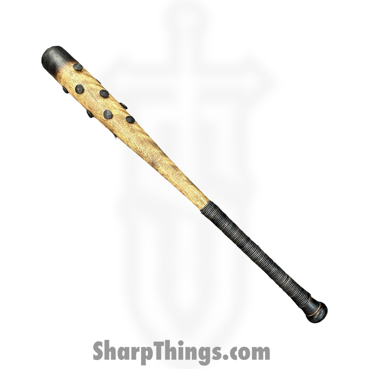 0a7b8896-e87f-4580-ba1b-fd181561bb3c_HBD-bat-2_1.jpg Heavy Barrel Designs - HBD-bat-2 - Studded Bat - Metal Studs - Wire Wrapped - Brown Black - Image 1