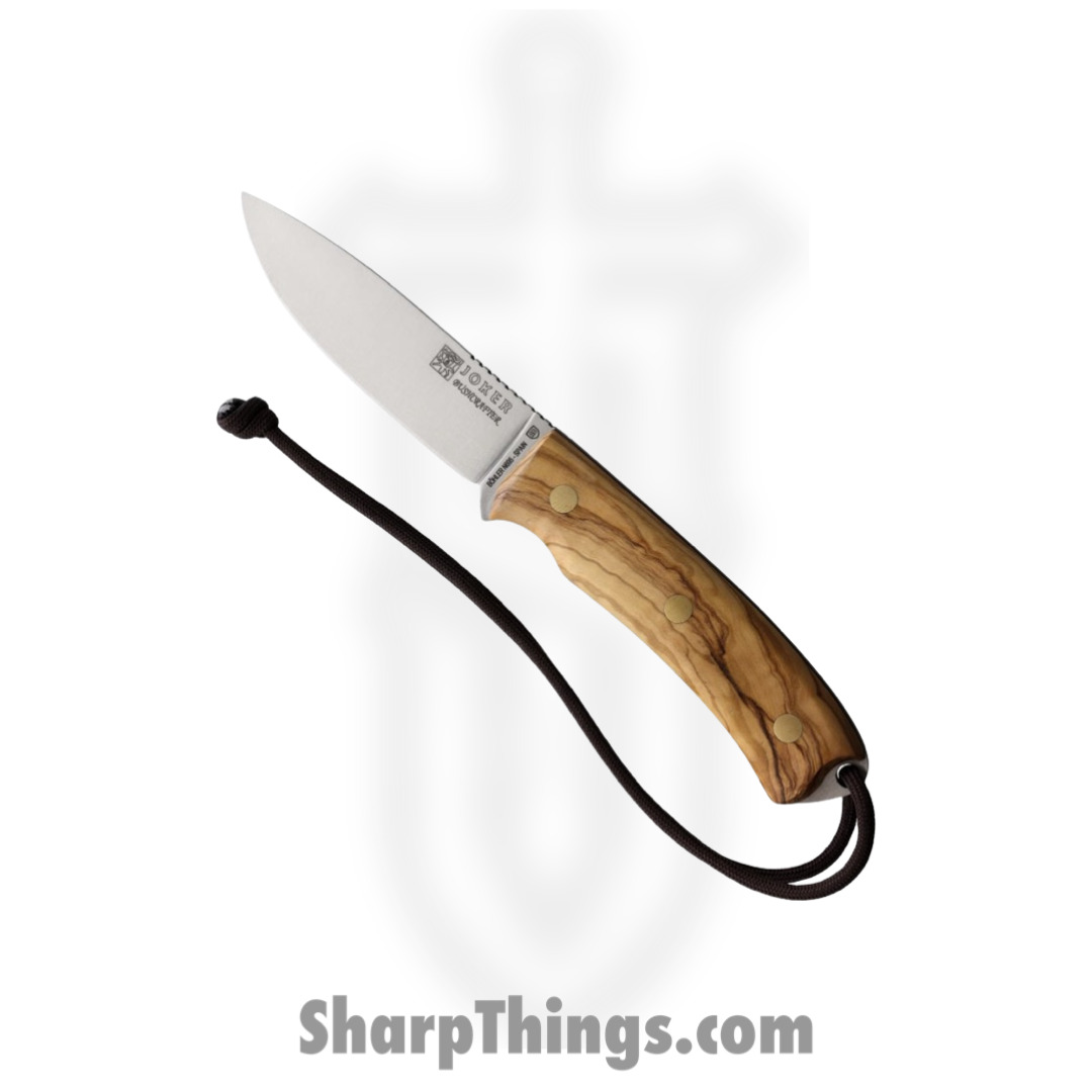 0aa921bd-6c3e-46aa-94eb-e829c6ad5734_JKRCO120_1.jpg Joker - JKRCO120 - Bushcrafter - Fixed Blade Knife - Bohler N695 Satin Drop Point - Olive Wood - Brown - Image 1