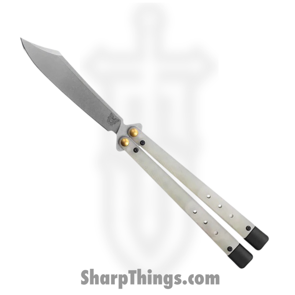 0b4252e1-3083-454a-b2a5-a963db8ff9fe_99_1.jpg Benchmade - 99 - Necron - Balisong - CPM S30V Satin Scimitar - G10 - Jade - Image 1