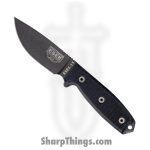 ESEE - ES3MILPBLK - Model 3MIL - Fixed Blade Knife - 1095 HC Black Drop Point - G10 - Black