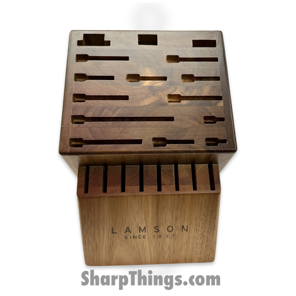 0b4d6bc8-2a92-4110-a9ce-19144d34279d_80523_1.jpg Lamson - 80523 - Acacia 23 Slot Knife Block for Premier Forged and Vintage Knives - Image 1