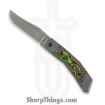 Jack Wolf Knives - BIONI-01-CC-WAT-SUG - Bionic Jack - Folding Knife - S90V Satin Clip Point - Carbon Fiber - Watermelon Sugar
