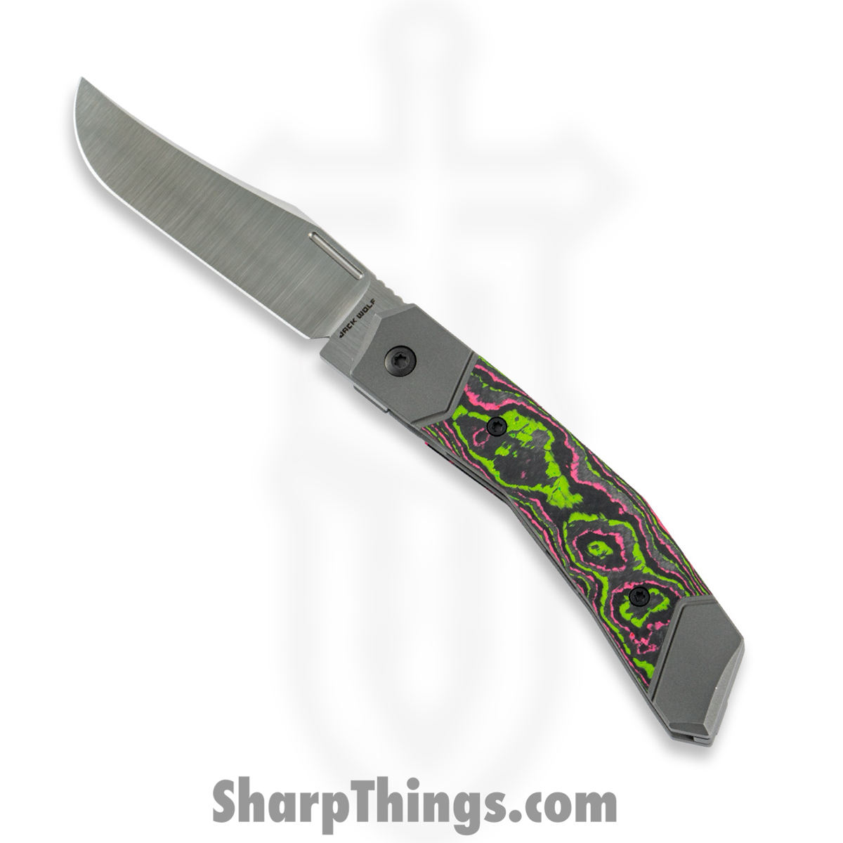 0b7c8cd7-f2e4-40c6-90b1-3822581d7fe1_BIONI-01-CC-WAT-SUG_1.jpg Jack Wolf Knives - BIONI-01-CC-WAT-SUG - Bionic Jack - Folding Knife - S90V Satin Clip Point - Carbon Fiber - Watermelon Sugar - Image 1