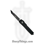 Microtech - 149-3T - UTX-70 Tactical - OTF Auto - Elmax, M390, 204P Two Tone Tanto - 6061-T6 Aluminum - Black