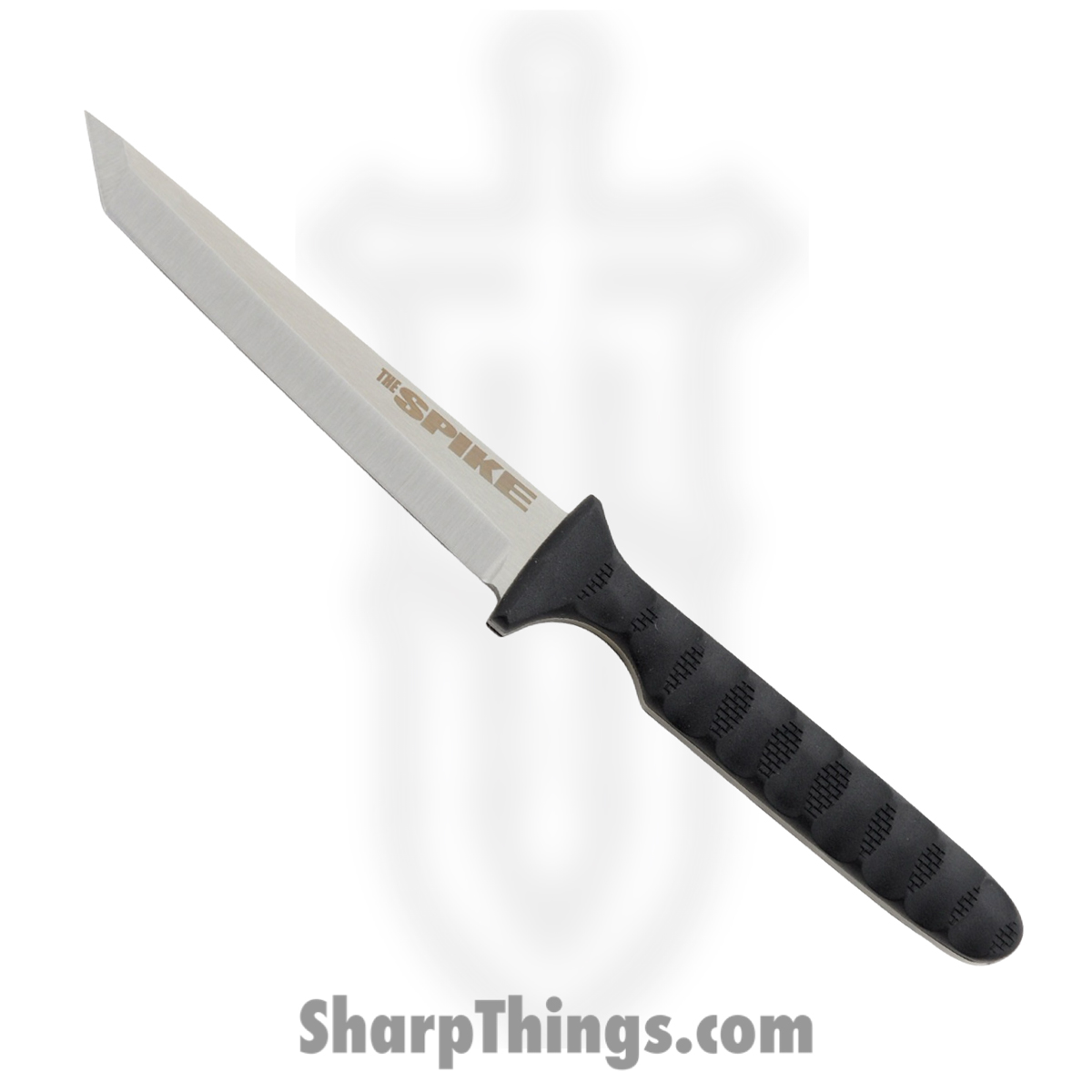 0be21e88-4541-4d7a-ad24-6610147cd903_CS53NCT_1.jpg Cold Steel - CSCS53NCT - Tanto Spike - Fixed Blade Knife - 4116 SS Satin Tanto - G10 Griv-Ex - Black - Image 1