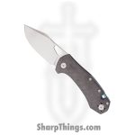 GiantMouse - ATELIER-CARBON-FIBER - ACE Atelier ("Mini Grand") - Folding Knife - Elmax Satin Clip Point - Carbon Fiber Blue Ano Ti Backspacer - Black