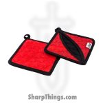 Lodge - ASFPH41 - Silicone and Fabric Potholder/Trivet - Red and Black