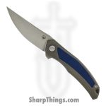 Shirogorov Knives - SHI-URS-QNL-DBG10 - Ursus Quantum - Folding Knife - Cromax PM Stonewash Upswept - Titanium G10 Inlay - Grey Dark Blue