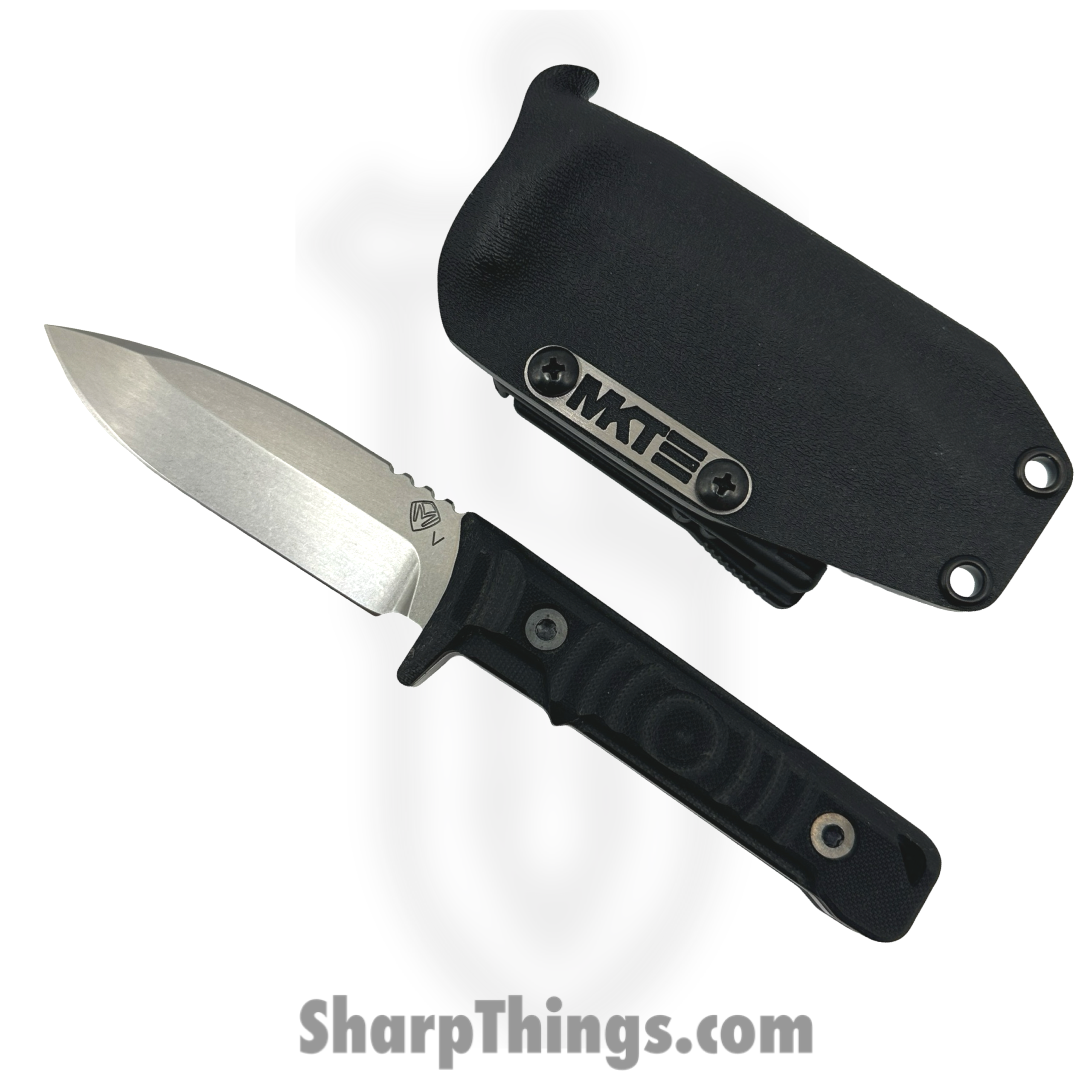 0cba12e0-285f-4ee5-91d7-21e2f457c115_MK118VTQ-08KB-SPQ3-Q4_1-scaled-1.png Medford Knife and Tool - MK118VTQ-08KB-SPQ3-Q4 - Mizuchi - Fixed Blade Knife - 20CV Tumbled Drop Point - G10 - Black - Image 1