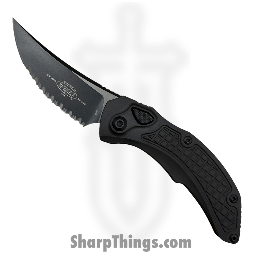 0d1c06c3-889f-4f68-9547-1b26e22bc763_268A-3T_1.jpg Microtech - 268A-3T - Bastinelli Brachial - Automatic Knife - 268A-3T Bastinelli Brachial Automatic Knife - 6061-T6 Aluminum - Black - Image 1