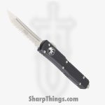 Microtech - 123-12 - Ultratech - OTF Auto - Elmax, M390, 204P Stonewash Tanto - 6061-T6 Aluminum - Black