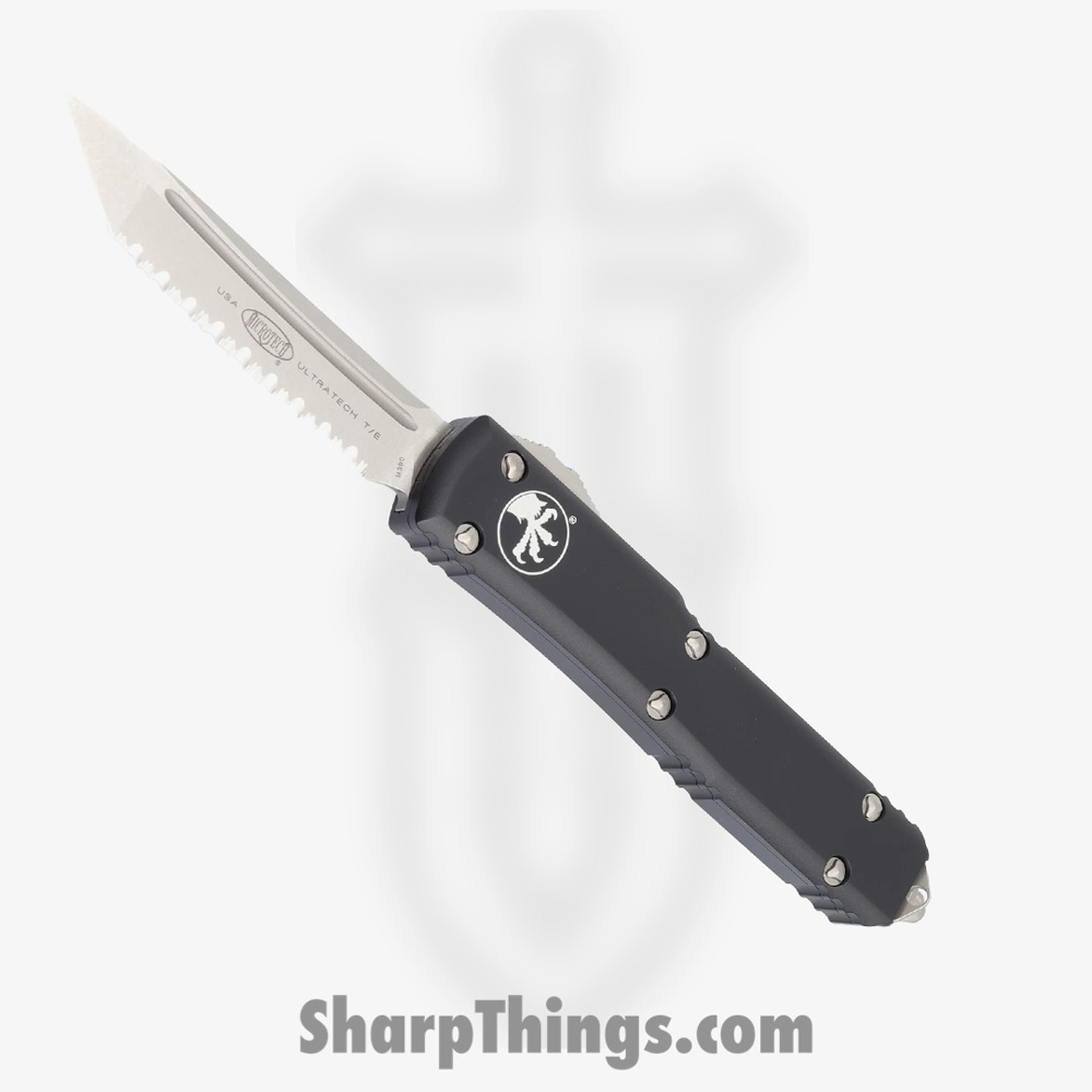 0db78c01-20de-4454-a756-53c2cab384a6_123-12_1.jpg Microtech - 123-12 - Ultratech - OTF Auto - Elmax, M390, 204P Stonewash Tanto - 6061-T6 Aluminum - Black - Image 1