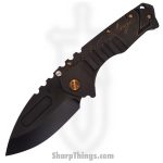 Medford Knife - MK012MPD-30PV-T1C1-BP - Praetorian "T" Drop Point Folder - Magnacut PVD - "Gold 2nd Amendment"