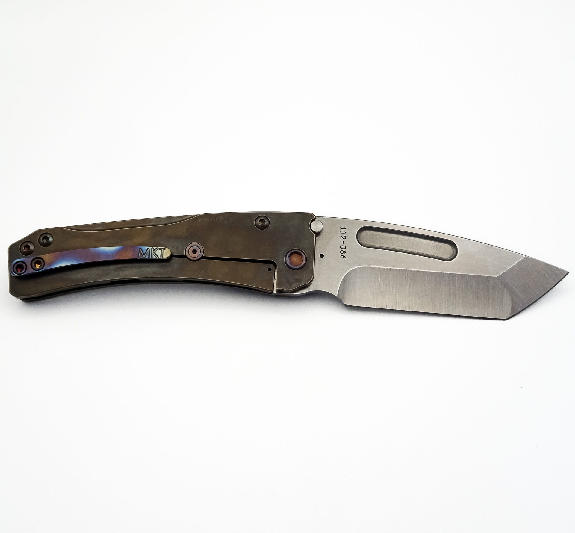 0e2a210f-dee9-49ed-8349-692653619684_MK201MTT-36A1-TFCF-Q4_1.jpg Medford Knife - MK201MTT-36A1-TFCF-Q4 - Slim Midi Marauder Tanto Folding Knife - Magnacut Titanium - Bronze - Image 1