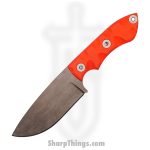 T.Kell Knives - TRidgeHIVGG - Taylors Ridge - Fixed Blade Knife - 80CRV2 Nickle Boron Coated Drop Point - G10 - Hi Viz Orange Grenade Grip