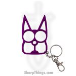 VOC - CT-009-PU - Cat Public Safety Keychain - Stainless Steel - Purple