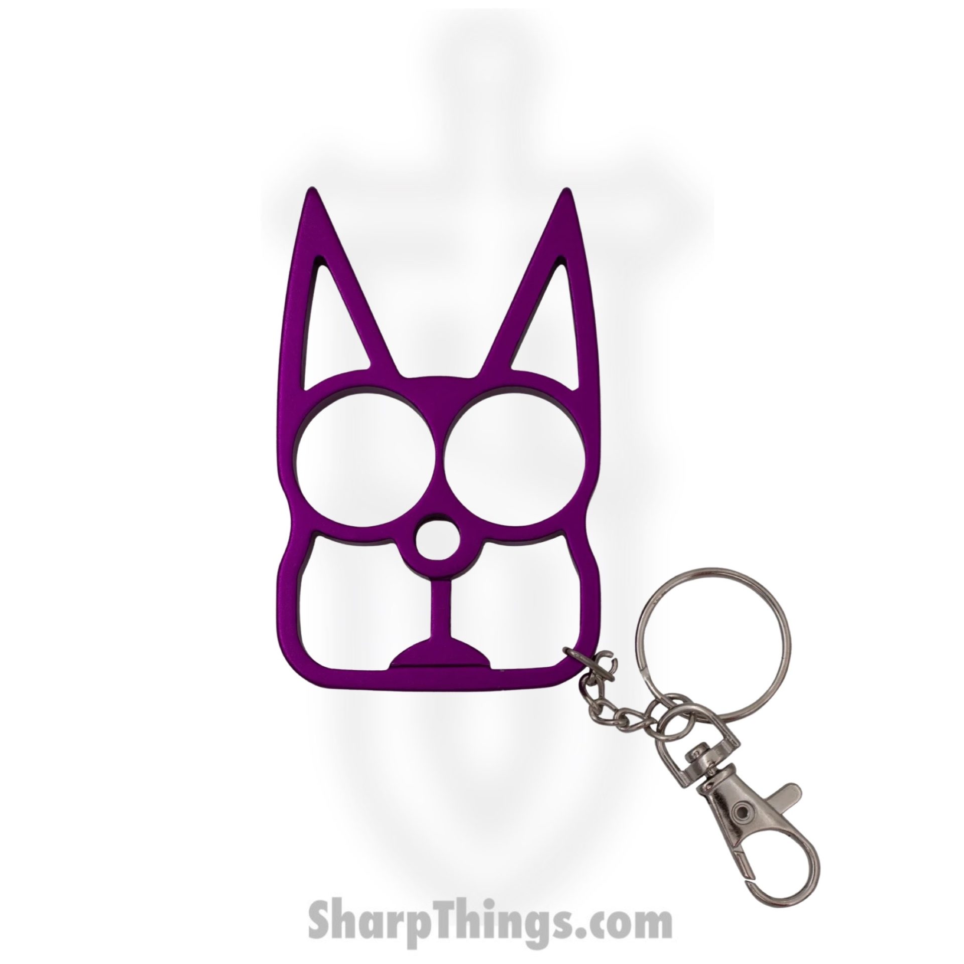 0e98a02d-33ce-48b3-9f6b-fb6f401531a5_CT-009-PU_1.jpg VOC - CT-009-PU - Cat Public Safety Keychain - Stainless Steel - Purple - Image 1