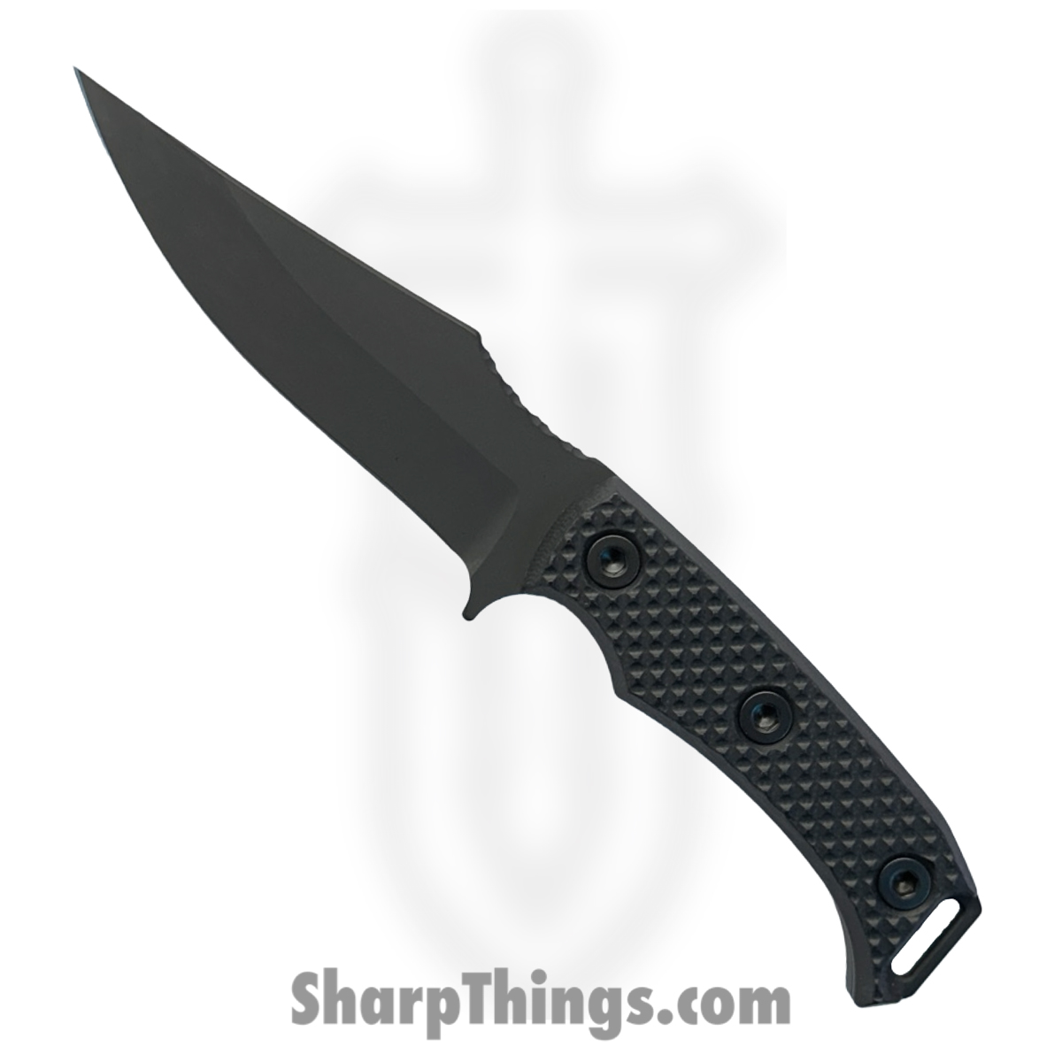 0ef675c7-bd2c-418c-b2c9-87cef3f7423c_HFBTOSBKG105_1.jpg Half Face Blades - HFBTOSBKG105 - Tosahwi - Fixed Blade Knife - S45VN Armor Black Cerakote Spear Point - G10 - Black - Image 1