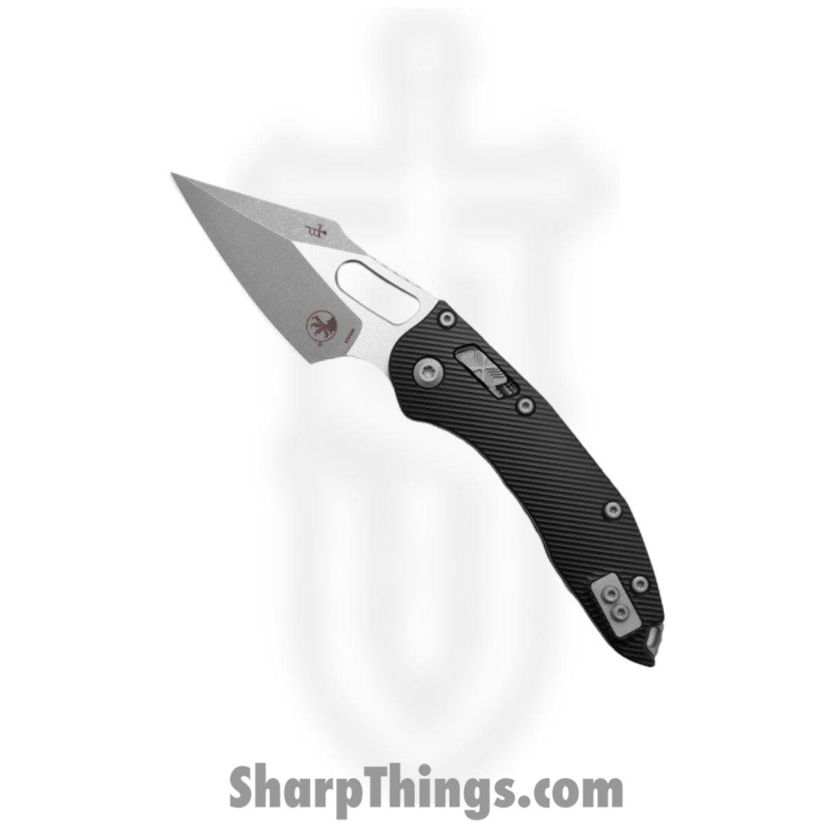 0efffc38-1ece-45b1-b3fc-bfee42d01e09_169RL-10APFL_1.jpg Microtech - 169RL-10APFL - Stitch RAM-LOK - Folding Knife - M390MK Apocalyptic Wharncliffe - Aluminum - Black - Image 1