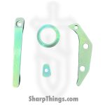 Aurora Knife and Tool - AK-TRUF-AC-SWTE - Truffels Accent Set - Backspacer Pivot Collar Pocket Clip and Clip Filler - Titanium - Stonewashed Teal
