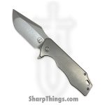 Something Obscene Co. - Cape4-Ti-SW - J-Cape V4 - CPM 20CV Stonewash Clip Point - Titanium - Grey
