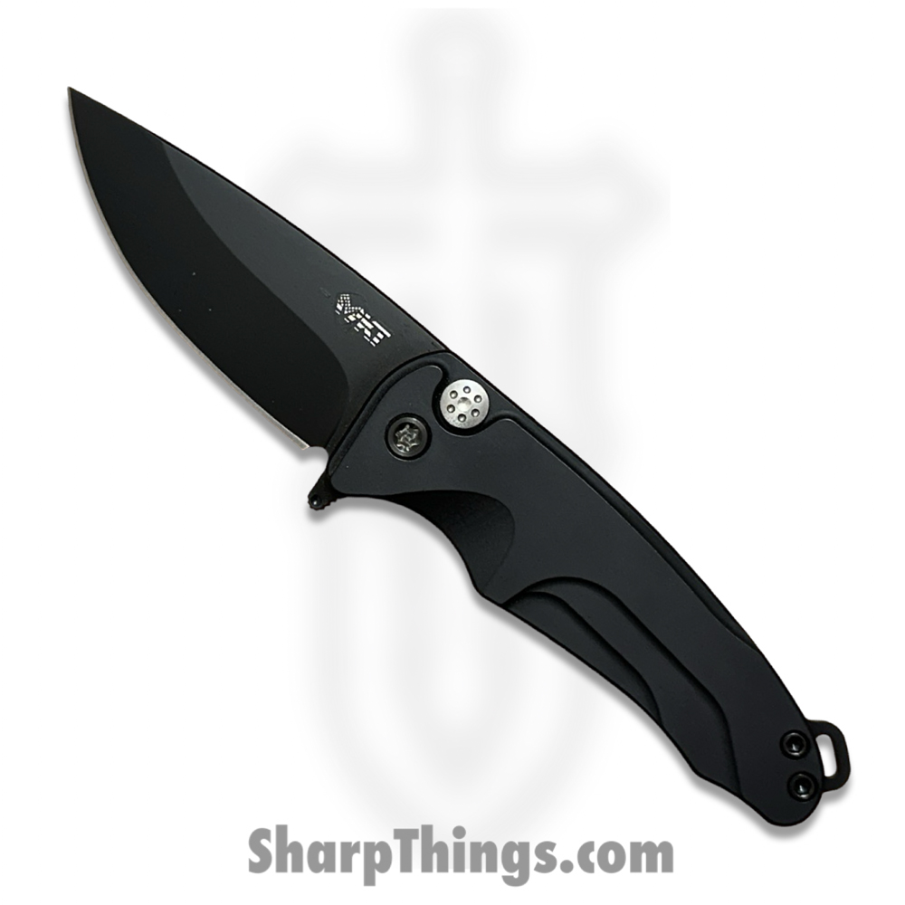 10154342-7974-4857-9135-4c451ee47fe1_MK0934PQ-42AB-TPCP-Q4_1.jpg Medford Knife and Tool - MK0934PQ-42AB-TPCP-Q4 - Smooth Criminal - Folding Knife - S45VN DLC Drop Point - Aluminum - Black - Image 1