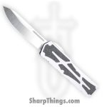 Heretic Knives - H039-2A-GRAY - Colossus - OTF Auto - Magnacut Stonewash Clip Point - Aluminum/Traction Inlay - Grey/Black