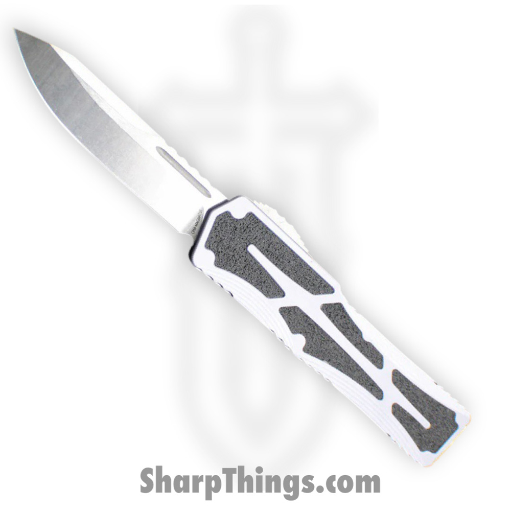 10a53698-cfed-4f5b-8405-766f5b157b16_H039-2A-GRAY_1.jpg Heretic Knives - H039-2A-GRAY - Colossus - OTF Auto - Magnacut Stonewash Clip Point - Aluminum/Traction Inlay - Grey/Black - Image 1