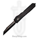 Microtech - 119W-1TS - Ultratech - OTF Auto - Elmax, M390, 204P Two Tone Warhound - 6061-T6 Aluminum - Black